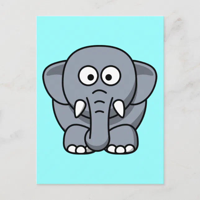 Cute Funny Elephant Postcard | Zazzle