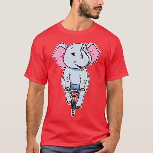 Cute Funny Elephant Riding A Bike T_Shirt