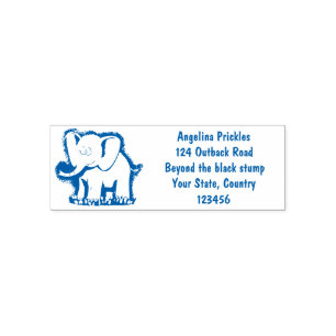 Cute funny elephant with bird on trunk cartoon self-inking stamp