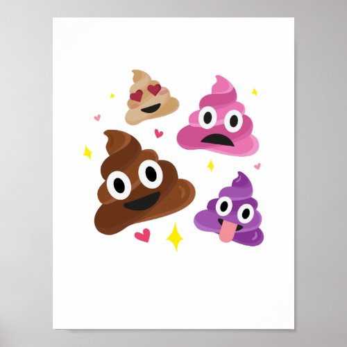 Cute Funny Emoji Pink Bow Cutie Poo _ Poop Emoji Poster