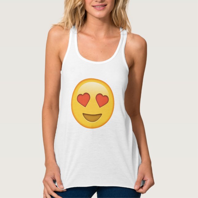 Cute, funny emoji Tank Top with heart (Front)
