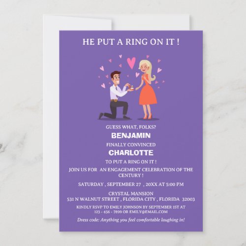 Cute  Funny Engagement Party Invitation