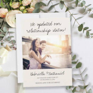 Cute Funny Engagement Photo Announcement