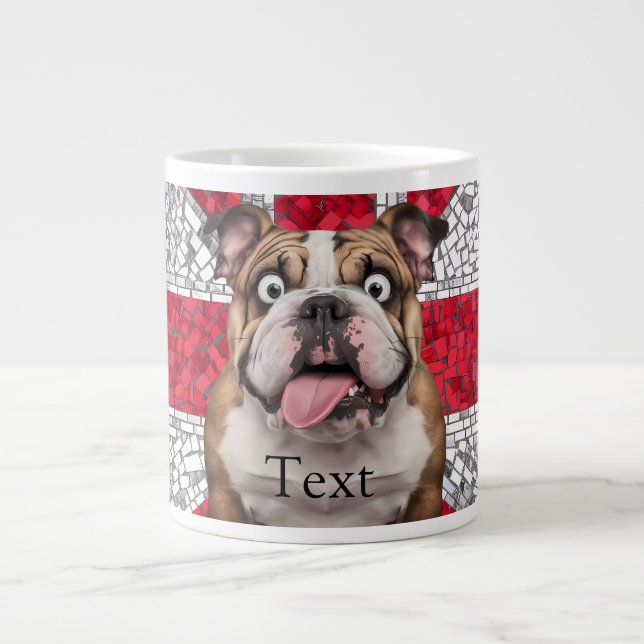 Cute Funny English BullDog Giant Coffee Mug (Front)