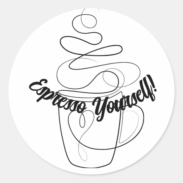 Cute funny Expresso coffee sticker (Front)