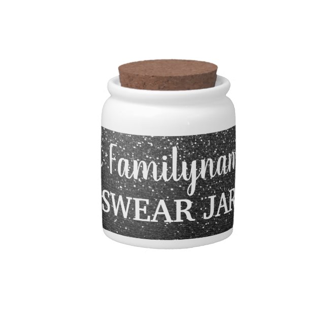 Cute Funny Family Glitter Money Change Swear Jar (Front)