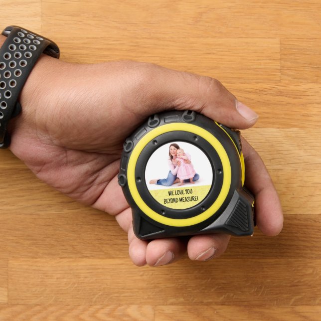 Cute Funny Family Photo for Dad Gold Tape Measure (Home)