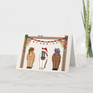 Cute Funny Farm Horse Christmas Holiday Card