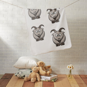 Cute Funny Farm Yard Goat Baby Blanket