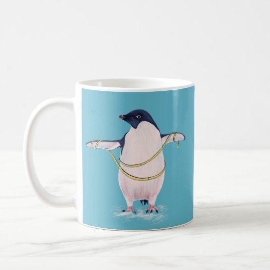 Cute Funny Fat Penguin On Diet Coffee Mug