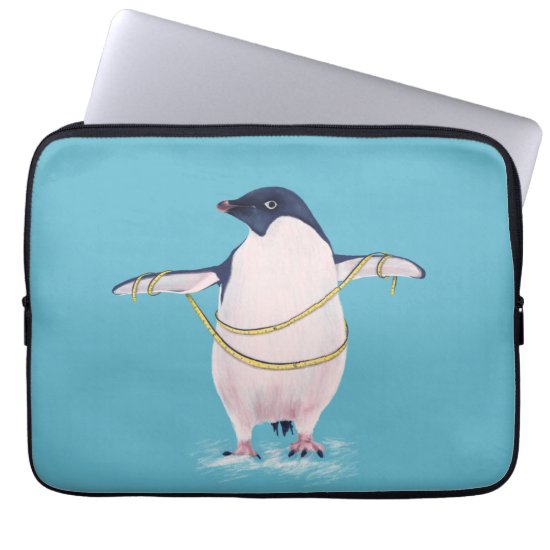 Cute Funny Fat Penguin On Diet Computer Sleeve