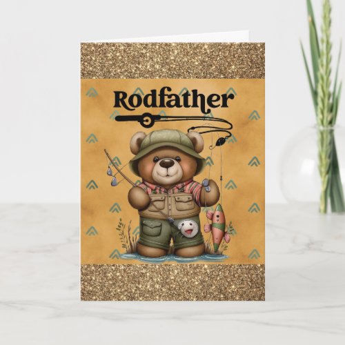 Cute Funny Fathers Day Fishing Bear Card