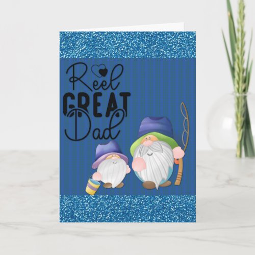 Cute Funny Fathers Day Fishing Gnome Card
