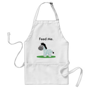 Cute & Funny Feed Me Baby Zebra Kitchen Apron