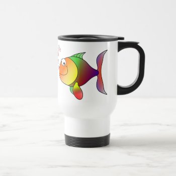 Cute Funny Fish - Colorful Travel Mug by CuteFunnyAnimals at Zazzle
