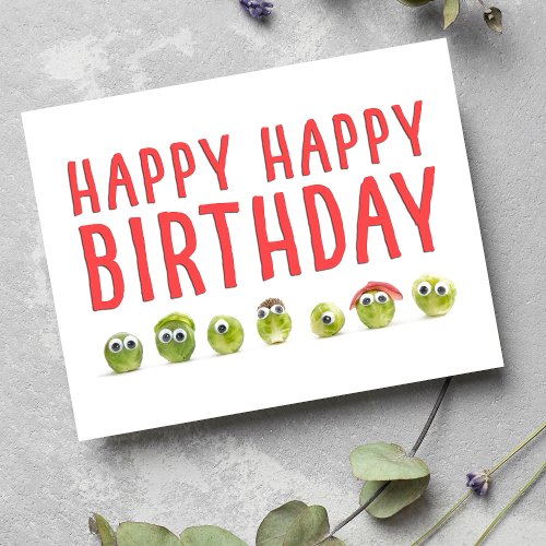 Cute funny folded vegetable birthday card