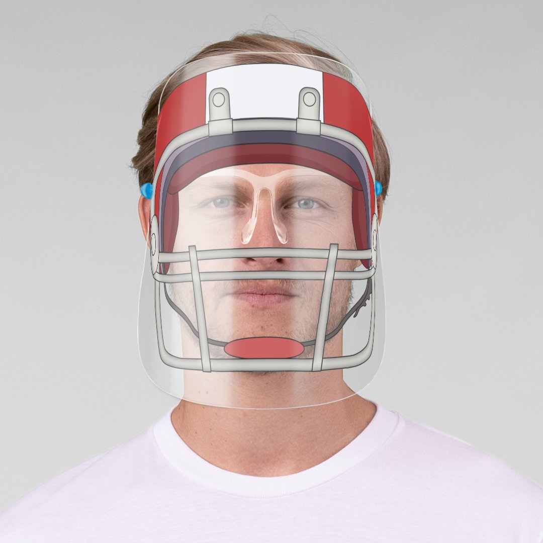 Cute Funny Football Helmet Sport Enthusiasts Face Shield Zazzle