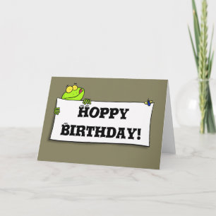 Cute funny frog birthday card