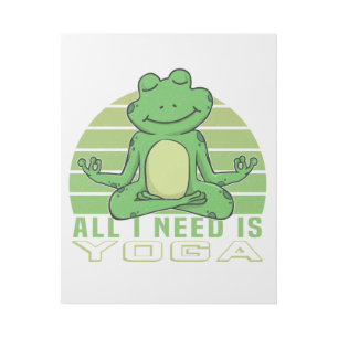 Cute funny frog doing yoga. funny yoga poses gallery wrap