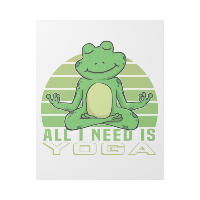 Cute funny frog doing yoga. funny yoga poses gallery wrap (Front)