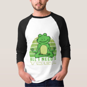 Cute funny frog doing yoga. funny yoga poses T-Shirt