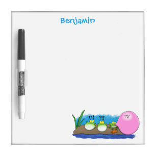 Cute funny frogs bubblegum cartoon illustration dry erase board