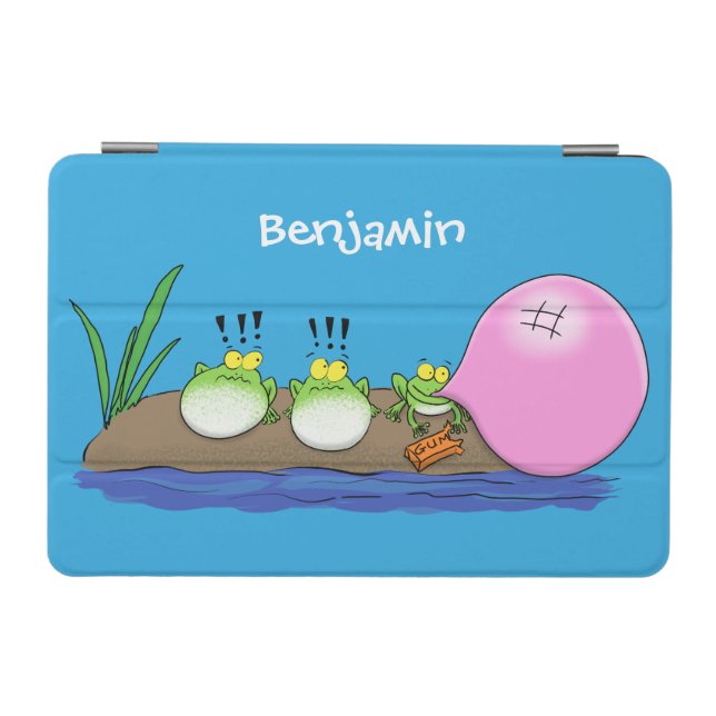 Cute funny frogs bubblegum cartoon illustration iPad mini cover (Horizontal)