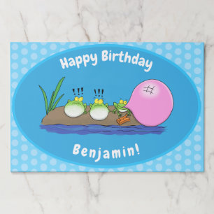 Cute funny frogs bubblegum cartoon illustration paper pad