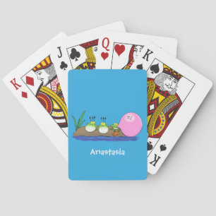 Cute funny frogs bubblegum cartoon illustration poker cards
