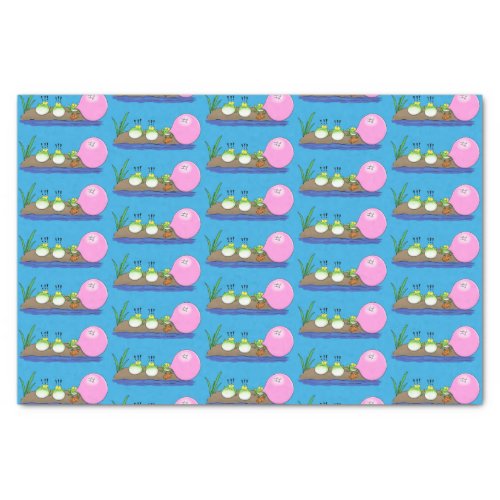 Cute funny frogs bubblegum cartoon illustration tissue paper