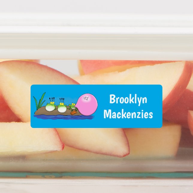 Cute funny frogs bubblegum cartoon personalized labels (Affixed)