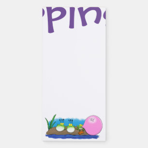 Cute funny frogs cartoon illustration magnetic notepad