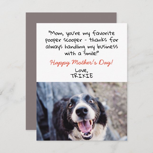 Cute Funny from the Dog Mothers Day Card (Front/Back)
