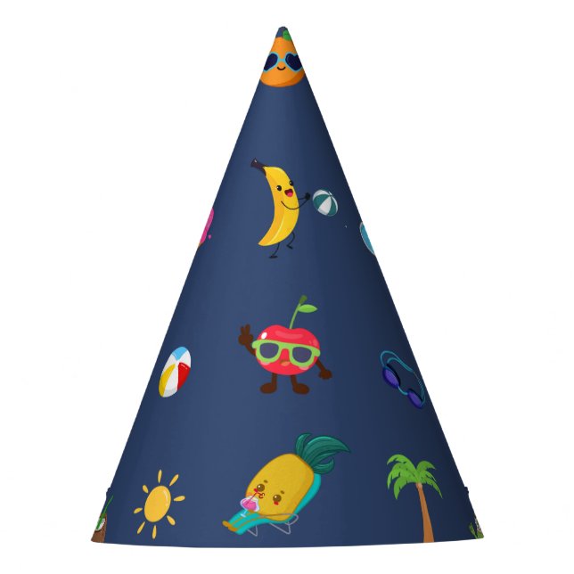 Cute Funny Fruits Summer Birthday Party Paper Hats