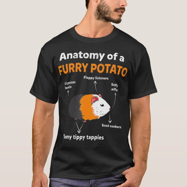 Cute Funny Furry Potato Pet Guinea Pig Owner T-Shirt (Front)