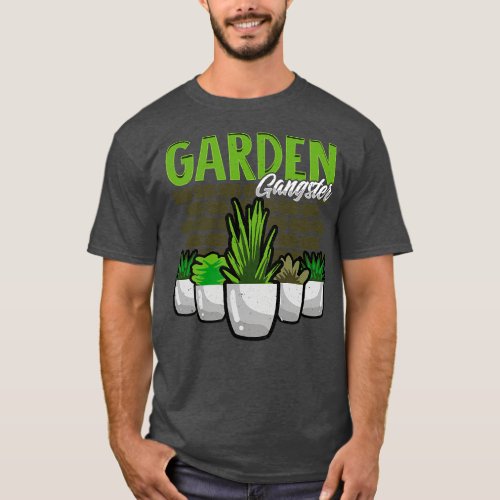 Cute Funny Garden Gangster Gardening Pun T_Shirt