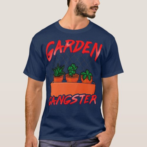 Cute Funny Garden Gangster Planting Pun T_Shirt