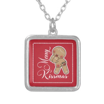 Cute Funny Gingerbread Man Silver Plated Necklace by HeeHeeCreations at Zazzle