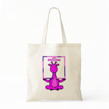 Cute Funny Giraffe Meditation Yoga Tote Bag
