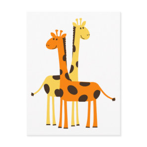 Cute Funny Giraffe Pair Postcard