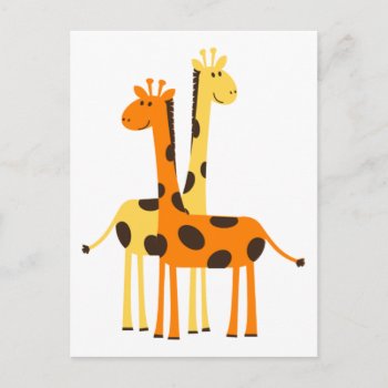 Cute Funny Giraffe Pair Postcard by CuteFunnyAnimals at Zazzle