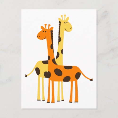 Cute Funny Giraffe Pair Postcard