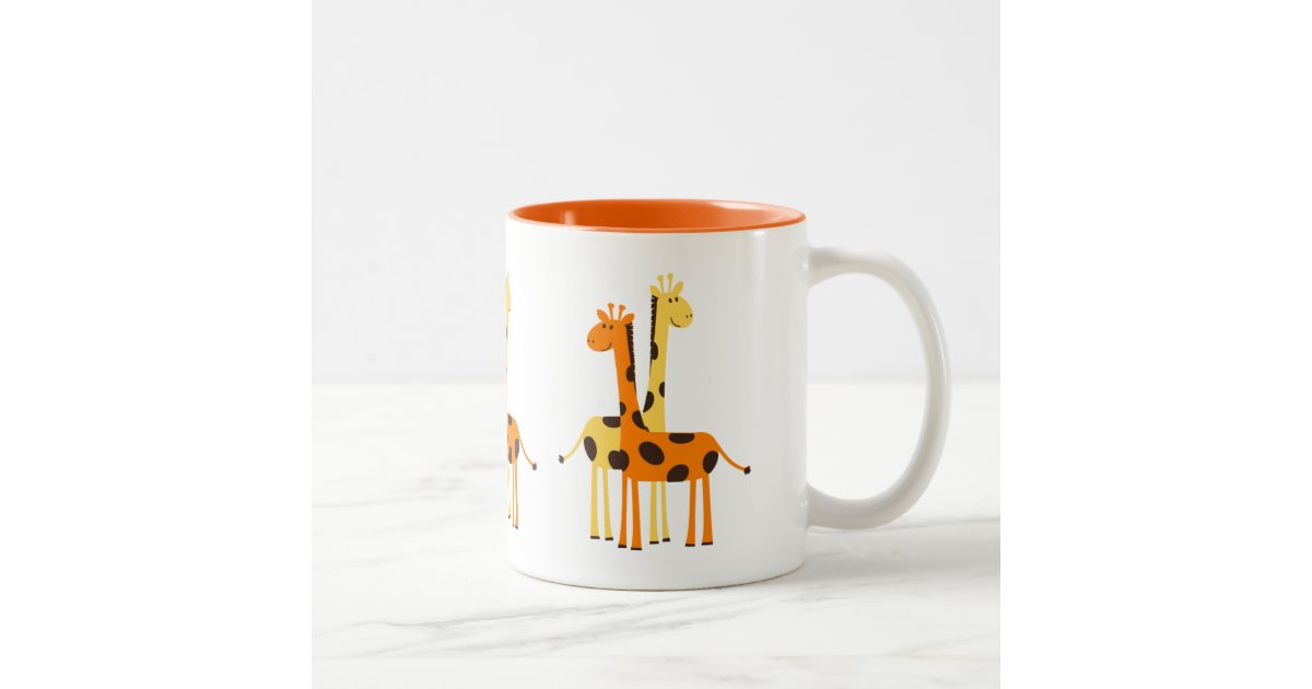 Cute Funny Giraffe Pair Two-Tone Coffee Mug | Zazzle