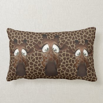 Cute Funny Giraffes Animal Fur Pattern Lumbar Pillow by Just_Giraffes at Zazzle