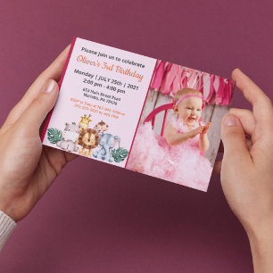 Cute Funny   Girls Photo Birthday Invitation