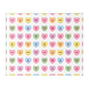 Cute funny girly custom conversation candy hearts acrylic print