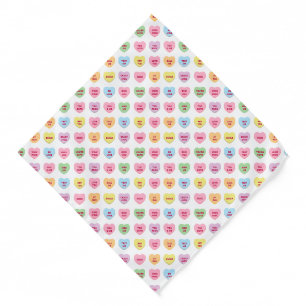 Cute funny girly custom conversation candy hearts bandana