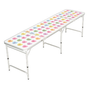 Cute funny girly custom conversation candy hearts beer pong table