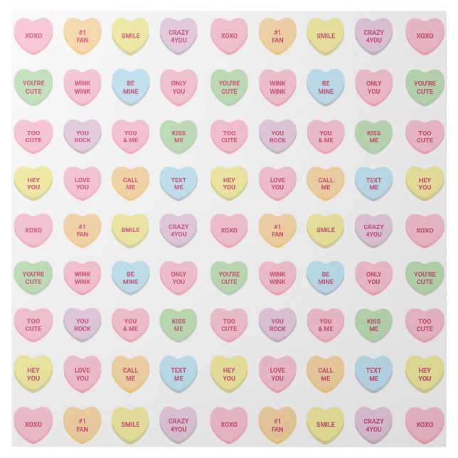 Cute funny girly custom conversation candy hearts gallery wrap (Front)