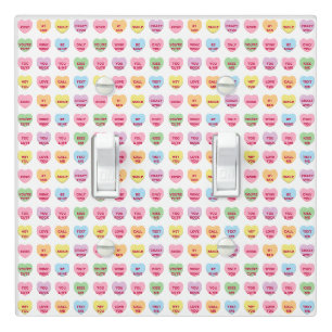 Cute funny girly custom conversation candy hearts light switch cover